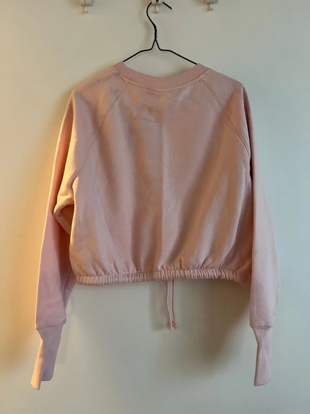 Pink Drawstring Cropped Sweatshirt - Women - Picture 2 of 2